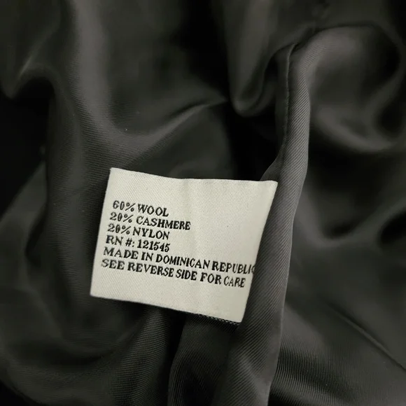 London Fog Heritage Black Wool Blend Trench Coat with Leather Accents - Picture 5 of 16